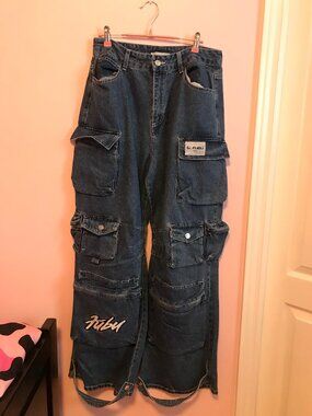 Forever 21 x FUBU Denim Cargo Pants